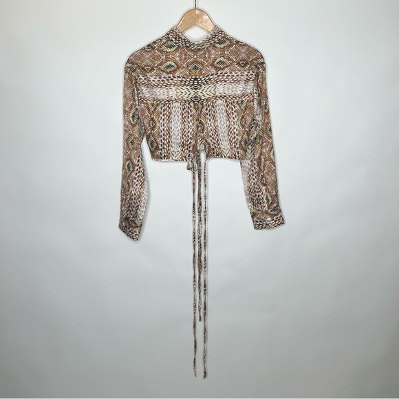 RIVIR 2 PC SET BLOUSE & SKIRT STRINGS MEDIUM MULTI COLOR FAUX SNAKESKIN - Picture 5 of 10